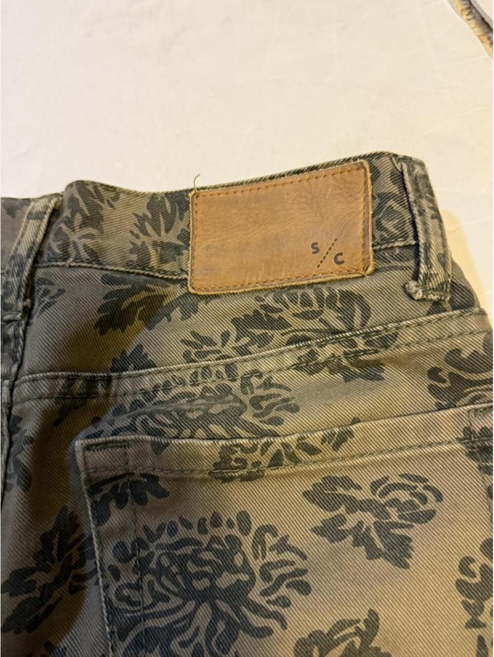 Standard Cloth Co Womens Green Khaki Floral Shorts Size 29 Casual Summer Stretch - Picture 2 of 5